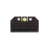 Night Fision Optics Ready Stealth .290-.313 Night Sight Set Compatible with Glock 17/19/34, Yellow Front Ring, Black Rear Rings view 1