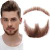 TOLHYUN Fake Beard Goatee Beard Realistic 100% Human Hair Full Hand Tied Goatee False Beards Lace Invisible Fake Mustache for Halloween Dressing Men Makeup Entertainment/Drama/Party/Movie (Brown) view 1
