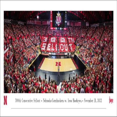 Nebraska Women's Volleyball - Unframed 40 x 13.5 Poster by Blakeway Panoramas