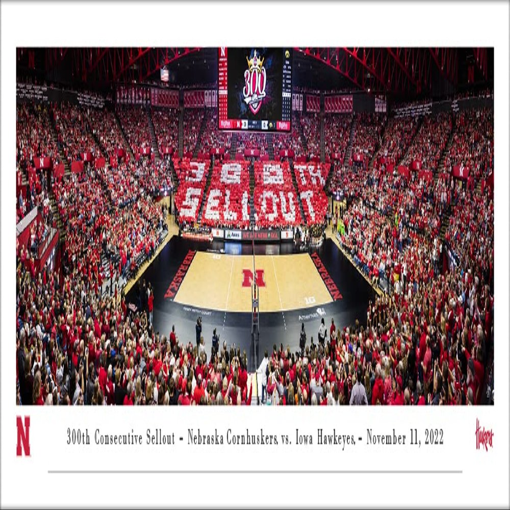 Nebraska Women's Volleyball - Unframed 40 x 13.5 Poster by Blakeway Panoramas