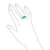 Bling Jewelry Gemstone 5 Stone Oval Green Created Opal Half Eternity Band Ring For Women .925 Sterling Silver Thin 1MM Band October Birthstone view 3