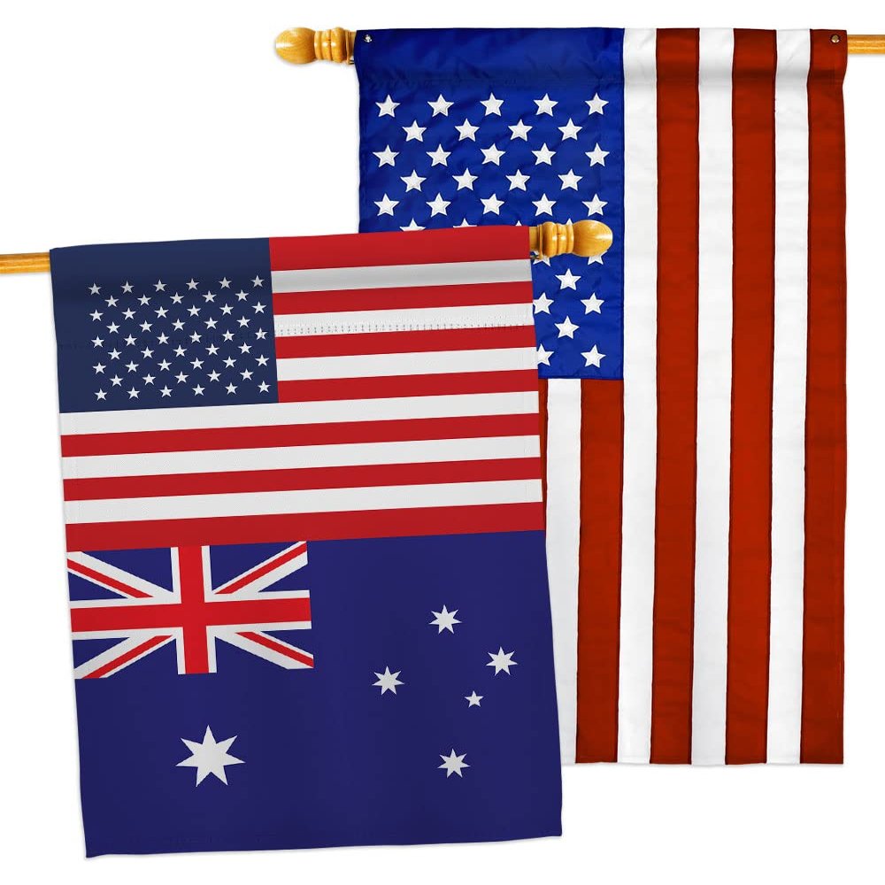 World Cup Australia USA Friendship Flag American Banner Pack Patio Porch Lawn Garden Room Decorations Outdoor Tapestry Yard Signs Art FIFA Gifts Sports Fan Trophy Soccer Game Football Made in USA