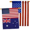 World Cup Australia USA Friendship Flag American Banner Pack Patio Porch Lawn Garden Room Decorations Outdoor Tapestry Yard Signs Art FIFA Gifts Sports Fan Trophy Soccer Game Football Made in USA view 1