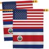 World Cup Costa Rica USA Friendship Flag Wall Decor 2 Pcs Banner Flag Patio Lawn Garden Room Decorations Outdoor Tapestry Yard Signs Art FIFA Gifts Sports Fan Trophy Soccer Game Football Made in USA view 1
