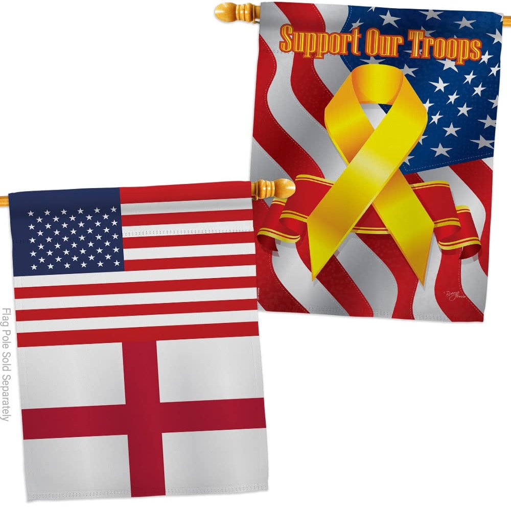 World Cup England USA Friendship Flag Support Our Troops Banner Pack Wall Art Flag Room Decorations Indoor Outdoor Tapestry Yard Signs FIFA Gifts Sports Fan Trophy Soccer Game Football Made In USA