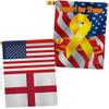 World Cup England USA Friendship Flag Support Our Troops Banner Pack Wall Art Flag Room Decorations Indoor Outdoor Tapestry Yard Signs FIFA Gifts Sports Fan Trophy Soccer Game Football Made In USA view 1