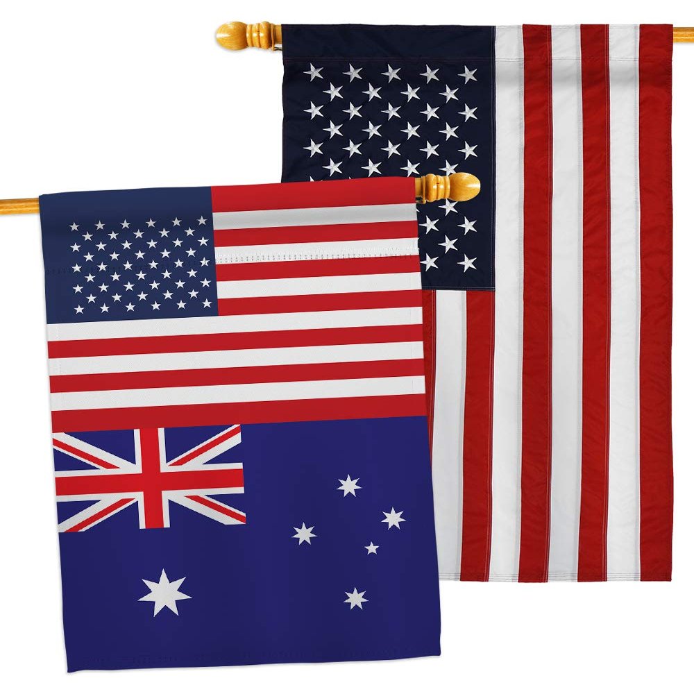 World Cup Australia USA Friendship Flag American Banner Pack Wall Art Patio Porch Lawn Garden Outdoor Decorations Tapestry Yard Signs FIFA Gifts Sports Fan Trophy Soccer Game Football Made in USA