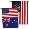 World Cup Australia USA Friendship Flag American Banner Pack Wall Art Patio Porch Lawn Garden Outdoor Decorations Tapestry Yard Signs FIFA Gifts Sports Fan Trophy Soccer Game Football Made in USA view 1