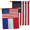 World Cup France USA Friendship Flag American Banner Pack Wall Art Patio Porch Lawn Garden Outdoor Decorations Tapestry Yard Signs FIFA Gifts Sports Fan Trophy Soccer Game Football Made in USA view 1