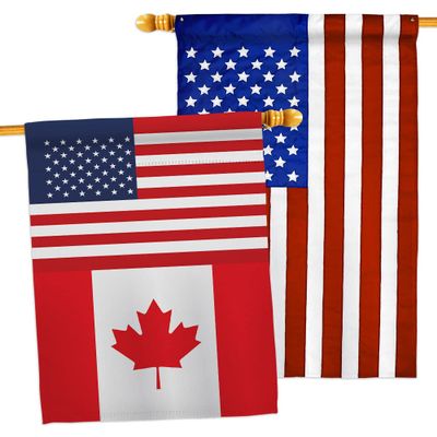 World Cup Canada USA Friendship Flag American Banner Pack Patio Porch Lawn Garden Room Decorations Outdoor Tapestry Yard Signs Art FIFA Gifts Sports Fan Trophy Soccer Game Football Made in USA