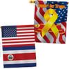 World Cup Costa Rica US Friendship Flag Support Our Troops Banner Pack Wall Art Flag Room Decorations Indoor Outdoor Tapestry Yard Signs FIFA Gifts Sports Fan Trophy Soccer Game Football Made In USA view 1