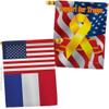 World Cup France USA Friendship Flag Support Our Troops Banner Pack Wall Art Flag Room Decorations Indoor Outdoor Tapestry Yard Signs FIFA Gifts Sports Fan Trophy Soccer Game Football Made In USA view 1