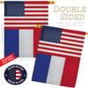 World Cup France USA Friendship Flag Support Our Troops Banner Pack Wall Art Flag Room Decorations Indoor Outdoor Tapestry Yard Signs FIFA Gifts Sports Fan Trophy Soccer Game Football Made In USA view 3