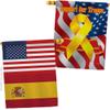 World Cup Spain USA Friendship Flag Support Our Troops Banner Pack Wall Art Flag Room Decorations Indoor Outdoor Tapestry Yard Signs FIFA Gifts Sports Fan Trophy Soccer Game Football Made In USA view 1
