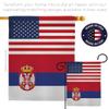 World Cup Serbia USA Friendship Flag Banner Room Wall Art Flag Poles for Outside House Patio Porch Lawn Garden Stand Tapestry Yard Signs FIFA Gifts Sports Fan Trophy Soccer Game Football Made in USA view 4