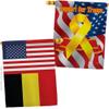 World Cup Belgium USA Friendship Flag Support Our Troops Banner Pack Wall Art Flag Room Decorations Indoor Outdoor Tapestry Yard Signs FIFA Gifts Sports Fan Trophy Soccer Game Football Made In USA view 1