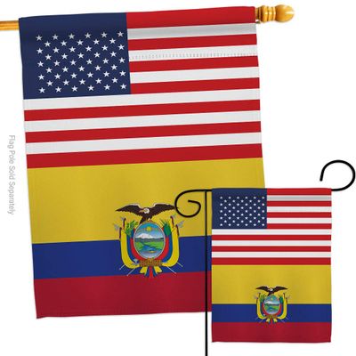 World Cup Ecuador USA Friendship Flag Wall Decor Room Patio Porch Lawn Garden Flag Outdoor Decorations Indoor Tapestry Yard Signs Art Gifts Sports Fan Trophy Soccer Game Football Made in USA