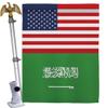 World Cup Saudi Arabia US Friendship Home Decor Banner Room Wall Art Patio Porch Lawn Garden Flag Stand Pole Outdoor Tapestry Yard Signs FIFA Gifts Sports Fan Trophy Soccer Game Football Made in USA view 1