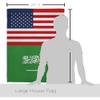 World Cup Saudi Arabia US Friendship Home Decor Banner Room Wall Art Patio Porch Lawn Garden Flag Stand Pole Outdoor Tapestry Yard Signs FIFA Gifts Sports Fan Trophy Soccer Game Football Made in USA view 2