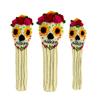 Sugar Skull Day of The Dead Knit Golf Club Headcover by Sunfish (3 Piece Set Driver Fairway Hybrid) view 1