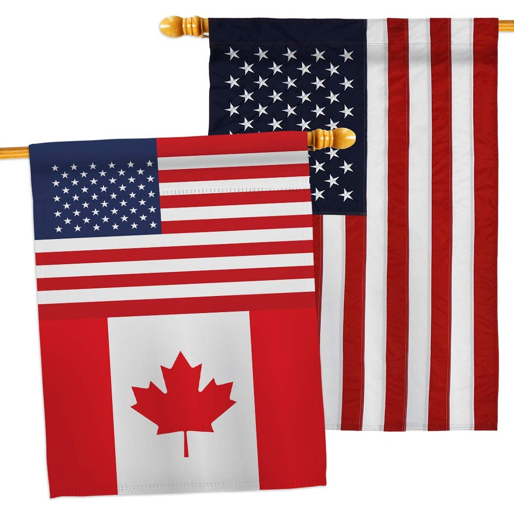 World Cup Canada USA Friendship Flag American Banner Pack Wall Art Patio Porch Lawn Garden Outdoor Decorations Tapestry Yard Signs FIFA Gifts Sports Fan Trophy Soccer Game Football Made in USA