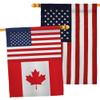 World Cup Canada USA Friendship Flag American Banner Pack Wall Art Patio Porch Lawn Garden Outdoor Decorations Tapestry Yard Signs FIFA Gifts Sports Fan Trophy Soccer Game Football Made in USA view 1
