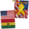World Cup Ghana USA Friendship Flag Support Our Troops Banner Pack Wall Art Flag Room Decorations Indoor Outdoor Tapestry Yard Signs FIFA Gifts Sports Fan Trophy Soccer Game Football Made In USA view 1