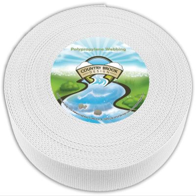Country Brook Design - 2 Inch White Heavy Polypropylene (Polypro) Webbing, 100 Yards