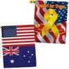 World Cup Australia USA Friendship Flag Support Our Troops Banner Pack Wall Art Flag Room Decorations Indoor Outdoor Tapestry Yard Signs FIFA Gifts Sports Fan Trophy Soccer Game Football Made In USA view 1