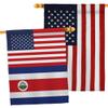 World Cup Costa Rica USA Friendship Flag American Banner Pack Wall Art Patio Porch Lawn Garden Outdoor Decorations Tapestry Yard Signs FIFA Gifts Sports Fan Trophy Soccer Game Football Made in USA view 1