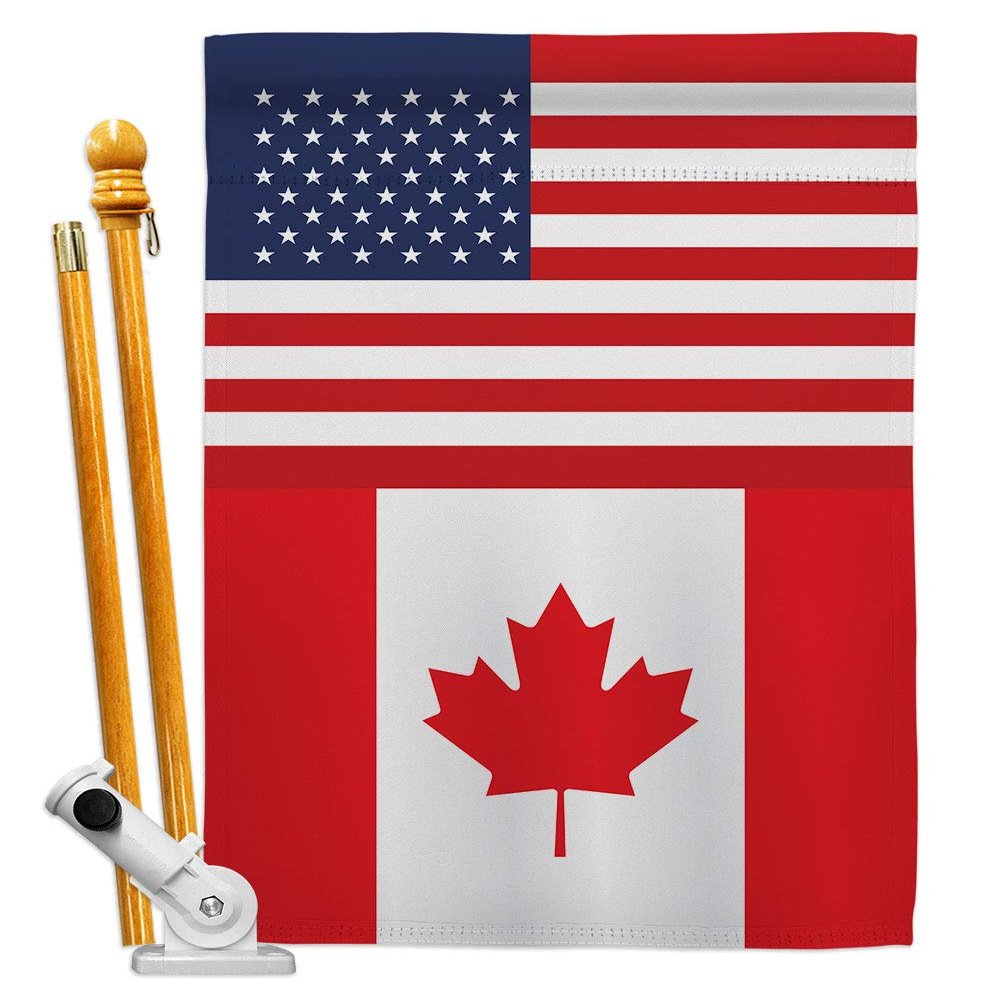 World Cup Canada USA Friendship Flag Banner Room Wall Art Flag Poles for Outside House Patio Porch Lawn Garden Stand Tapestry Yard Signs FIFA Gifts Sports Fan Trophy Soccer Game Football Made in USA