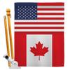 World Cup Canada USA Friendship Flag Banner Room Wall Art Flag Poles for Outside House Patio Porch Lawn Garden Stand Tapestry Yard Signs FIFA Gifts Sports Fan Trophy Soccer Game Football Made in USA view 1