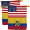 World Cup Ecuador USA Friendship Flag Wall Decor 2 Pcs Banner Flag Patio Lawn Garden Room Decorations Outdoor Tapestry Yard Signs Art FIFA Gifts Sports Fan Trophy Soccer Game Football Made in USA view 1