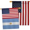 World Cup Argentina USA Friendship Flag American Banner Pack Wall Art Patio Porch Lawn Garden Outdoor Decorations Tapestry Yard Signs FIFA Gifts Sports Fan Trophy Soccer Game Football Made in USA view 1