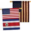 World Cup Costa Rica US Friendship Flag American Banner Pack Patio Lawn Garden Patriotic Outdoor Decorations Indoor Tapestry Yard Sign Art FIFA Gifts Sport Fan Trophy Soccer Game Football Made in USA view 1