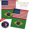 World Cup Brazil USA Friendship Flag American Banner Pack Wall Art Patio Porch Lawn Garden Outdoor Decorations Tapestry Yard Signs FIFA Gifts Sports Fan Trophy Soccer Game Football Made in USA view 3