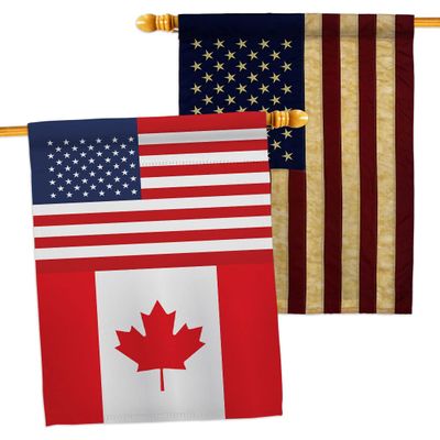 World Cup Canada USA Friendship Flag American Banner Pack Patio Lawn Garden Patriotic Outdoor Decorations Indoor Tapestry Yard Sign Art FIFA Gifts Sports Fan Trophy Soccer Game Football Made in USA