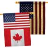 World Cup Canada USA Friendship Flag American Banner Pack Patio Lawn Garden Patriotic Outdoor Decorations Indoor Tapestry Yard Sign Art FIFA Gifts Sports Fan Trophy Soccer Game Football Made in USA view 1