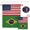 World Cup Brazil USA Friendship Flag American Banner Pack Patio Porch Lawn Garden Room Decorations Outdoor Tapestry Yard Signs Art FIFA Gifts Sports Fan Trophy Soccer Game Football Made in USA view 4