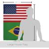 World Cup Brazil USA Friendship Flag Wall Decor 2 Pcs Banner Flag Patio Lawn Garden Room Decorations Outdoor Tapestry Yard Signs Art FIFA Gifts Sports Fan Trophy Soccer Game Football Made in USA view 2