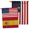 World Cup Spain USA Friendship Flag American Flag Banner Pack Wall Art Patio Porch Lawn Garden Outdoor Decorations Tapestry Yard Signs FIFA Gifts Sports Fan Trophy Soccer Game Football Made in USA view 1