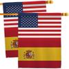 World Cup Spain USA Friendship Flag Wall Decor 2 Pcs Banner Flag Patio Lawn Garden Room Decorations Outdoor Tapestry Yard Signs Art FIFA Gifts Sports Fan Trophy Soccer Game Football Made in USA view 1