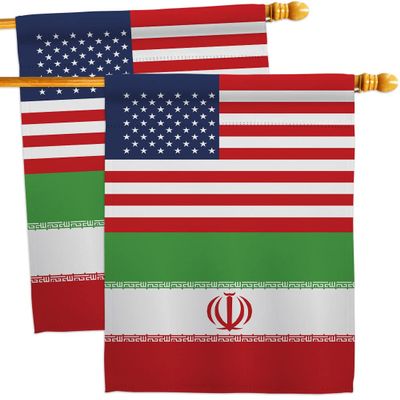 World Cup Iran USA Friendship Flag Wall Decor 2 Pcs Banner Flag Patio Lawn Garden Room Decorations Outdoor Tapestry Yard Signs Art FIFA Gifts Sports Fan Trophy Soccer Game Football Made in USA