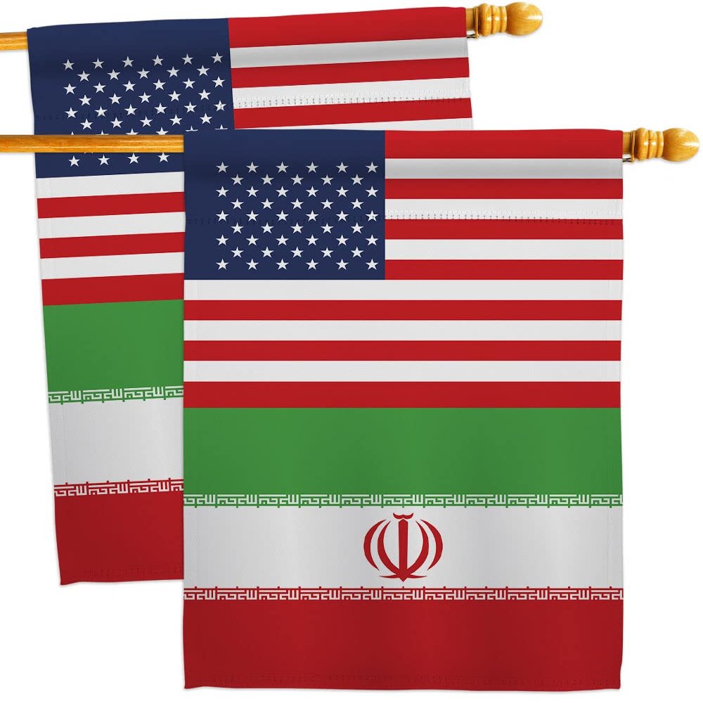 World Cup Iran USA Friendship Flag Wall Decor 2 Pcs Banner Flag Patio Lawn Garden Room Decorations Outdoor Tapestry Yard Signs Art FIFA Gifts Sports Fan Trophy Soccer Game Football Made in USA