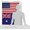 World Cup Australia US Friendship Flag Banner Room Wall Art Flag Poles for Outside House Patio Porch Lawn Garden Stand Tapestry Yard Sign FIFA Gifts Sport Fan Trophy Soccer Game Football Made in USA view 2