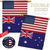 World Cup Australia US Friendship Flag Banner Room Wall Art Flag Poles for Outside House Patio Porch Lawn Garden Stand Tapestry Yard Sign FIFA Gifts Sport Fan Trophy Soccer Game Football Made in USA view 3