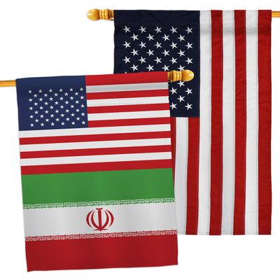 World Cup Iran USA Friendship Flag American Flag Banner Pack Wall Art Patio Porch Lawn Garden Outdoor Decorations Tapestry Yard Signs FIFA Gifts Sports Fan Trophy Soccer Game Football Made in USA
