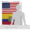 World Cup Ecuador USA Friendship Flag American Banner Pack Patio Porch Lawn Garden Room Decorations Outdoor Tapestry Yard Signs Art FIFA Gifts Sports Fan Trophy Soccer Game Football Made in USA view 2