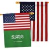 World Cup Saudi Arabia USA Friendship American Banner Pack Wall Art Patio Porch Lawn Garden Outdoor Decorations Tapestry Yard Signs FIFA Gifts Sports Fan Trophy Soccer Game Football Made in USA view 1
