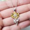 Sunflower Pendant Necklace Luxury Box Chere french Necklace, french gifts, gold necklace gift for sister, sister in law, bff, friends, unbiological view 3